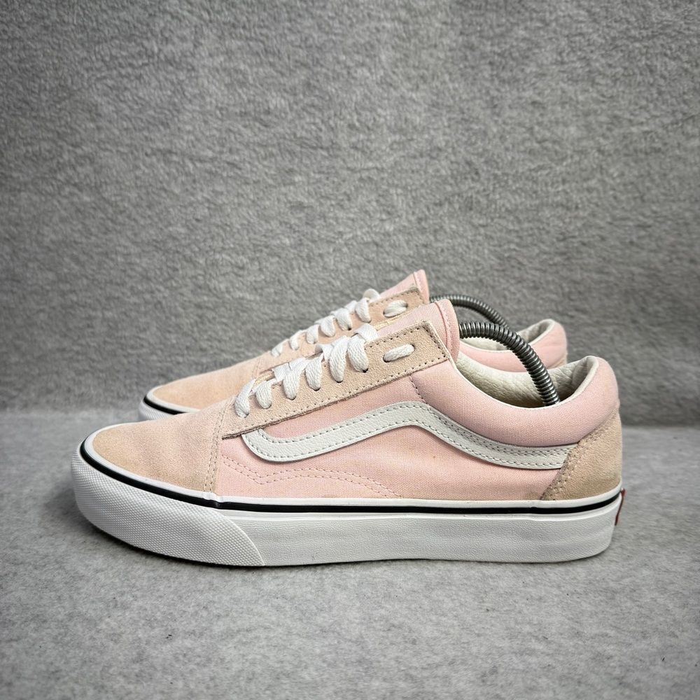 Vans Old Skool Womens Shoes Size 8 Pink & White Low Top Skateboard Sneakers 1888